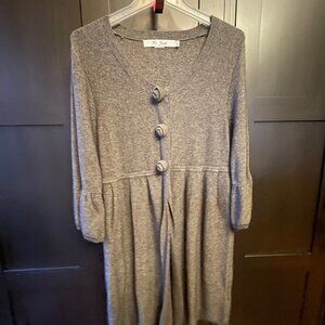 Grey Sweater Cardigan Dress (Size S)